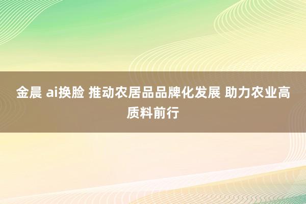 金晨 ai换脸 推动农居品品牌化发展 助力农业高质料前行