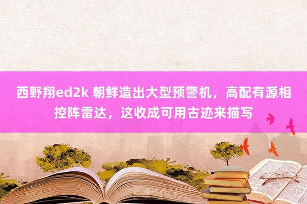 西野翔ed2k 朝鲜造出大型预警机，高配有源相控阵雷达，这收成可用古迹来描写