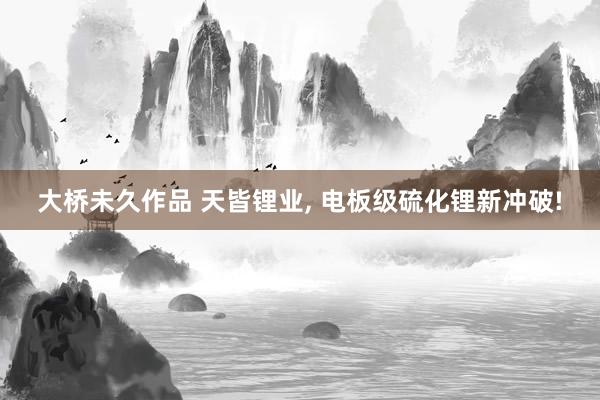 大桥未久作品 天皆锂业, 电板级硫化锂新冲破!