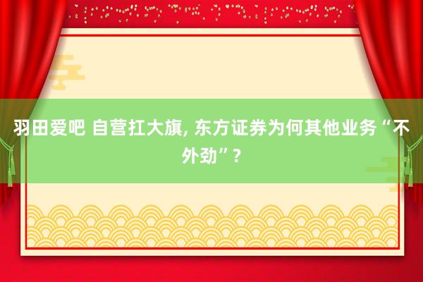 羽田爱吧 自营扛大旗, 东方证券为何其他业务“不外劲”?