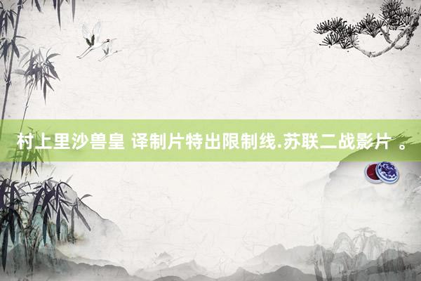 村上里沙兽皇 译制片特出限制线.苏联二战影片 。