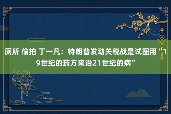 厕所 偷拍 丁一凡：特朗普发动关税战是试图用“19世纪的药方来治21世纪的病”